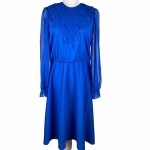 Vintage Mr. George Blue Midi Dress Sz 16